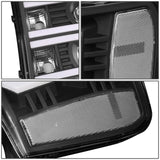 2007-2014 GMC Sierra Dual U-Bar LED DRL Headlights Black Housing