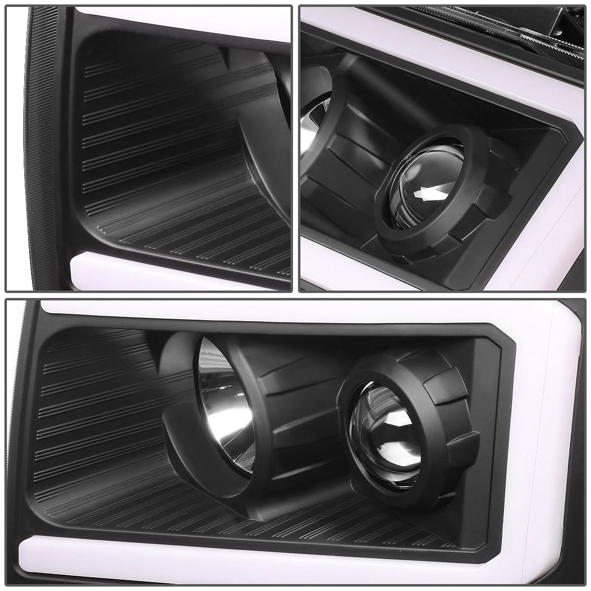 2009-2014 Ford F-150 LED DRL Projector Headlights Black Housing
