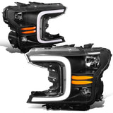 2018-2021 Ford F-150 C-Bar LED DRL Sequential Headlights Black