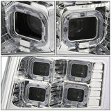 2009-2014 Ford F-150 Quad LED DRL Halo Ring Projector Headlights Chrome