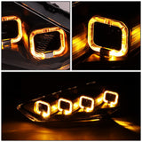 2015-2018 Ford Focus Sequential Halo Projector Headlights Black