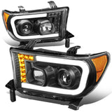 2008-2017 Toyota Sequoia/Tundra LED DRL Projector Headlights Black