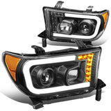 2008-2017 Toyota Sequoia/Tundra LED DRL Projector Headlights Black