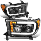 2008-2017 Toyota Sequoia/Tundra LED DRL Projector Headlights Black