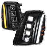07-14 Cadillac Escalade Quad Projector LED Switchback Headlights