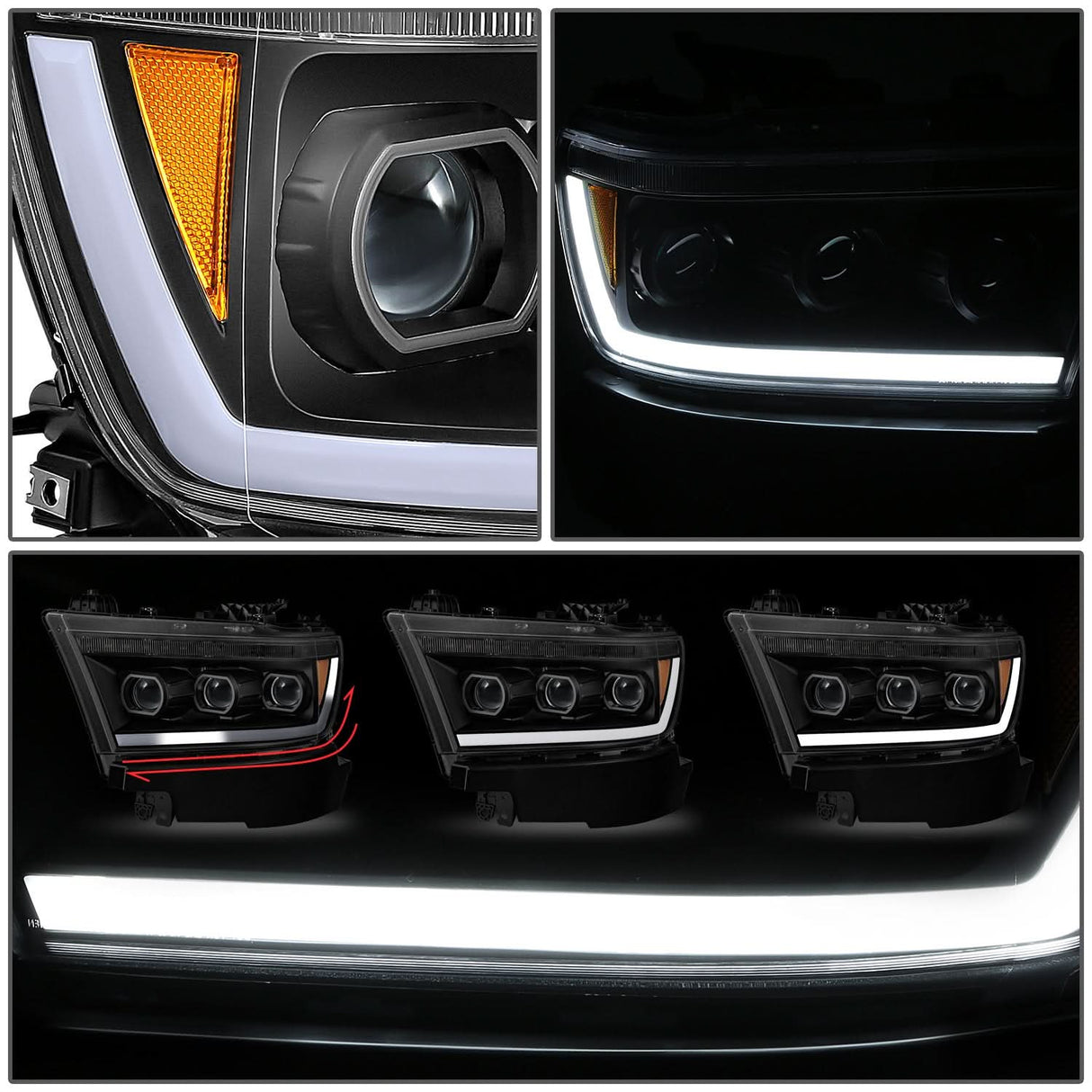 2019-2024 RAM 1500 OE Style Headlights - Black Housing Amber Corner