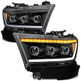 2019-2024 RAM 1500 OE Style Headlights - Black Housing Amber Corner