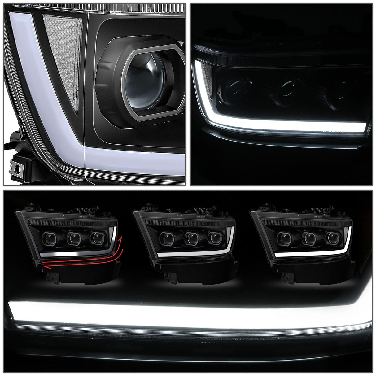 2019-2024 RAM 1500 OE Style Headlights - Black Housing Clear Corner