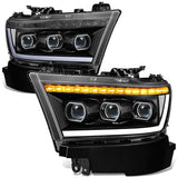 2019-2024 RAM 1500 OE Style Headlights - Black Housing Clear Corner