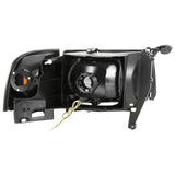4PC LED Bar Headlights - Clear Lens Amber Reflector Black Housing