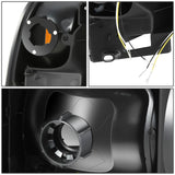 4PC LED Bar Headlights - Clear Lens Amber Reflector Black Housing