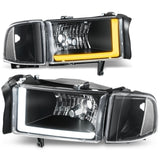 Clear Lens Black Housing LED Bar Headlights - 4PCS