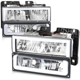 Clear Lens Chrome Housing LED Bar Headlights 4PCS