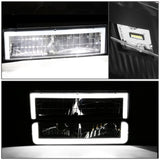 Clear Lens Amber Reflector Black Housing LED Bar Headlights 8PCS
