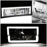Clear Lens Amber Reflector Chrome Housing LED Bar Headlights 8PCS
