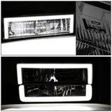 Smoke Lens Amber Reflector Chrome Housing LED Bar Headlights 8pcs
