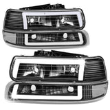 99-06 Chevrolet Silverado Tahoe Suburban LED DRL Dual C-Bar Headlights