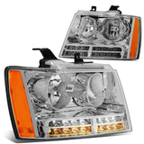 07-14 Chevrolet Avalanche Tahoe Suburban LED DRL Headlights Chrome