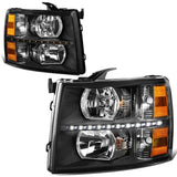 2007-2014 Chevrolet Silverado LED Reflector Headlights Black