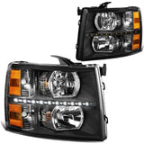 2007-2014 Chevrolet Silverado LED Reflector Headlights Black