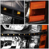 2007-2014 Chevrolet Silverado LED Reflector Headlights Black