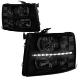 2007-2014 Chevrolet Silverado LED Reflector Headlights - Black/Clear/Smoke