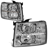 07-14 Chevrolet Silverado LED Reflector Headlights Chrome Housing