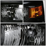 14-15 Chevy Silverado LED DRL Headlights Black Housing Amber Corner