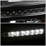 14-15 Chevy Silverado LED DRL Headlights Black Housing Amber Corner