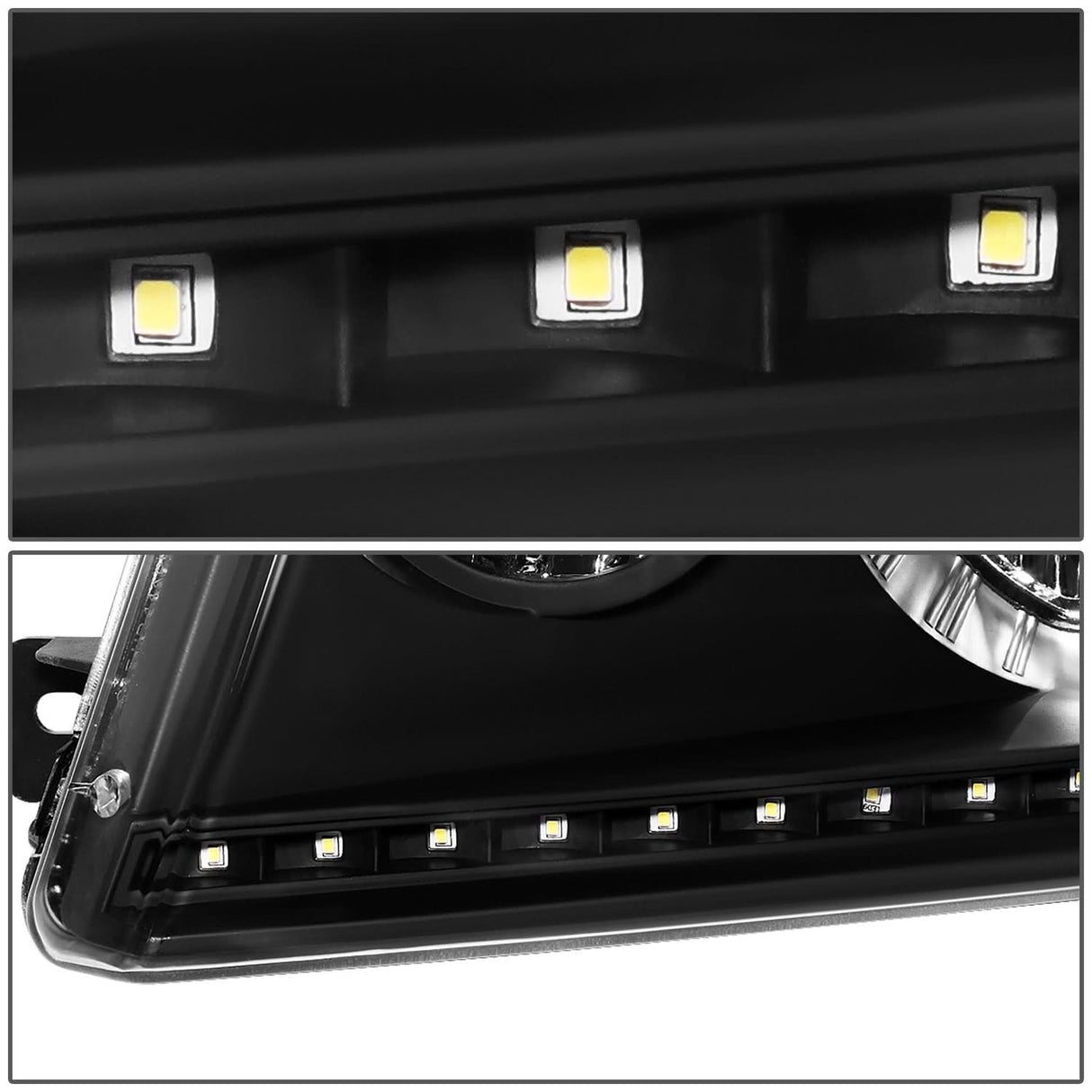 04-08 Ford F-150 / 06-08 Lincoln Mark LT LED DRL Headlights - Black