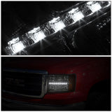 2007-2014 GMC Sierra LED DRL Headlights Chrome Housing Amber Corner