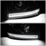 06-09 Dodge Ram LED DRL Headlights - Black Housing Amber Corner
