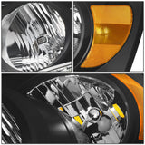 06-09 Dodge Ram LED DRL Headlights - Black Housing Amber Corner