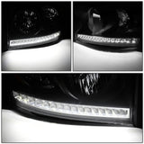 06-09 Dodge Ram LED DRL Headlights Black Housing Clear Corner