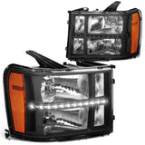 07-13 GMC Sierra 1500 / 07-14 Sierra 2500 3500 LED DRL Headlights