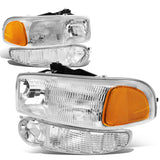 01-07 GMC Sierra/Yukon Denali OEM Style Chrome Headlights 4PC Kit