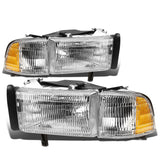 94-02 Dodge Ram OEM Style Headlights Chrome Housing 4PC Kit