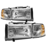 94-02 Dodge Ram OEM Style Headlights Chrome Housing 4PC Kit