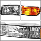 99-07 GMC Sierra OEM Style 4PC Chrome Headlights with Amber Corner