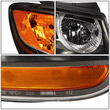 07-09 Hyundai Santa Fe Black Housing Headlights with Amber Corner