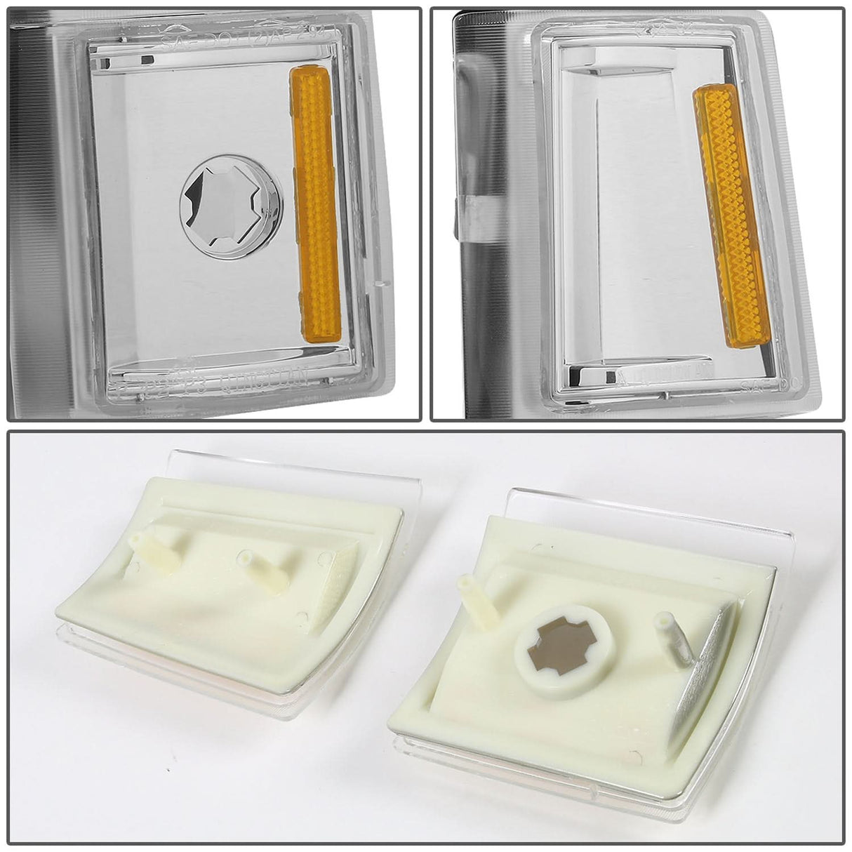 94-00 GMC C10 Chrome Housing Headlights w/ Amber Corner 8PC Kit