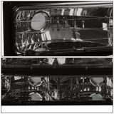 94-00 GMC C10 8PC Smoke Housing Headlight Set w/ Amber Corners