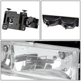 88-93 Chevrolet C10 Chrome Housing Clear Corner 8PC Headlight Set