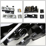 94-98 Chevrolet C10 Chrome Housing Headlights w/ Amber Corner 8PC
