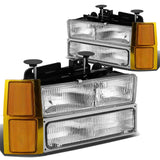 94-98 Chevrolet C10 OEM Style 8PC Headlight Set Chrome Housing