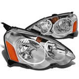 02-04 Acura RSX Chrome Housing Amber Corner Headlights