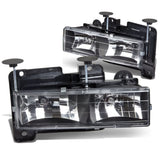 88-98 Chevrolet C10 Black Housing Headlights 2PC 9005/9006
