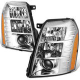 2007-2014 Cadillac Escalade Chrome Headlights with Amber Corner