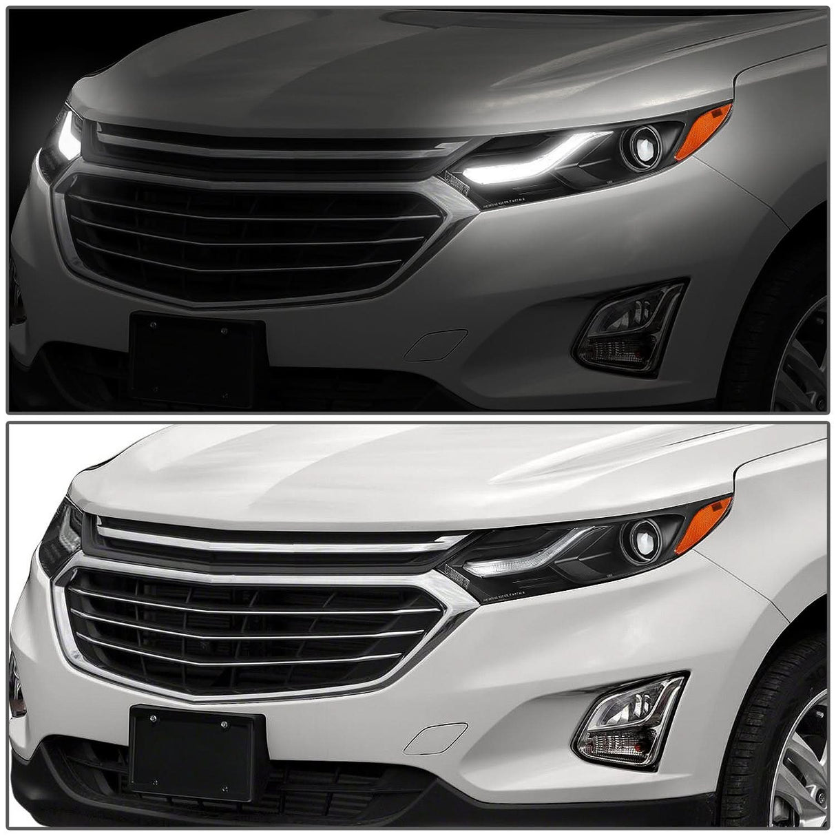 2018-2021 Chevrolet Equinox Projector LED DRL Headlights Black Housing