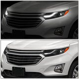 2018-2021 Chevrolet Equinox Projector LED DRL Headlights Black Housing